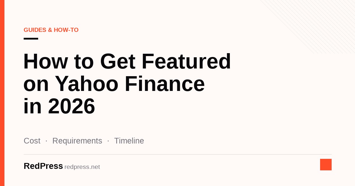 How to get featured on Yahoo Finance in 2026